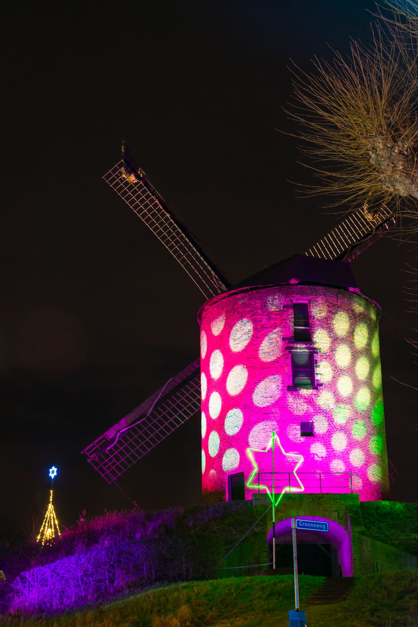 Torenmolen tijdens Zeddam Verlicht